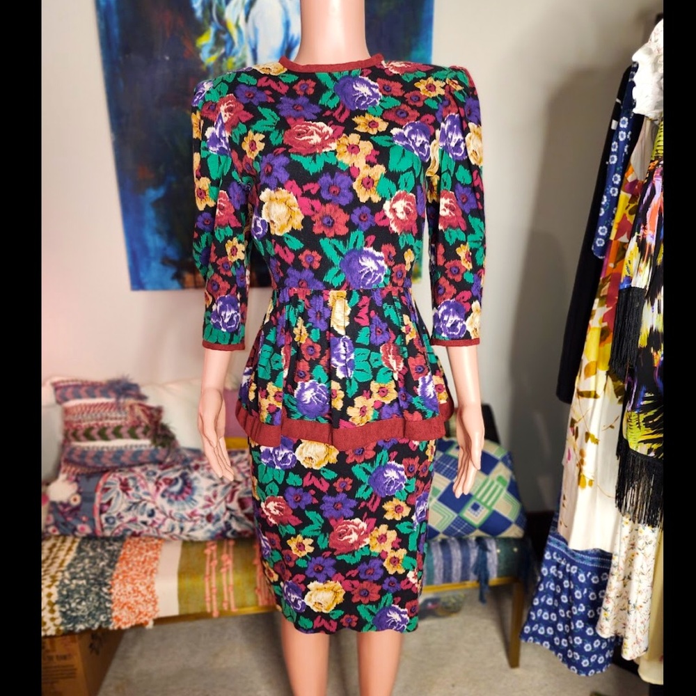 Vintage Windy Michaels Floral Dress 9/10